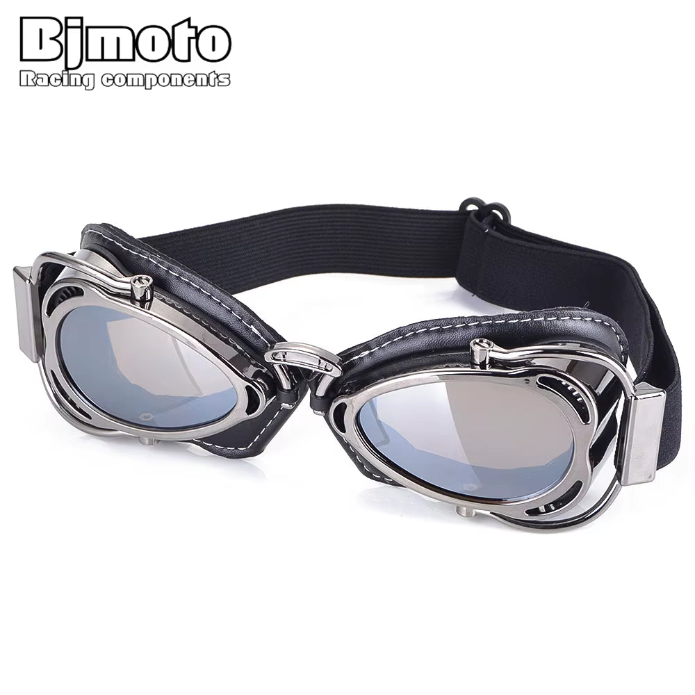 Motorcycle Vintage Old School Retro Goggles Helmet Glasses Sunglasses for Sport Racing off Road Pilot Cycling Eye Ware