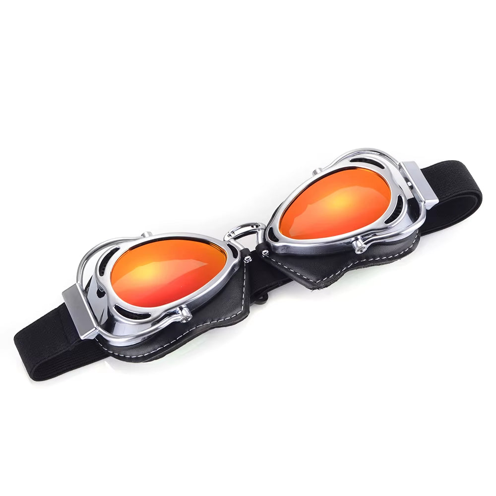 Motorcycle Vintage Old School Retro Goggles Helmet Glasses Sunglasses for Sport Racing off Road Pilot Cycling Eye Ware