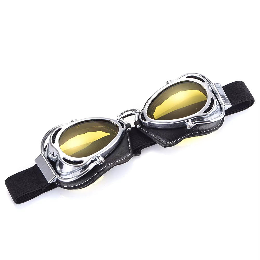 Motorcycle Vintage Old School Retro Goggles Helmet Glasses Sunglasses for Sport Racing off Road Pilot Cycling Eye Ware