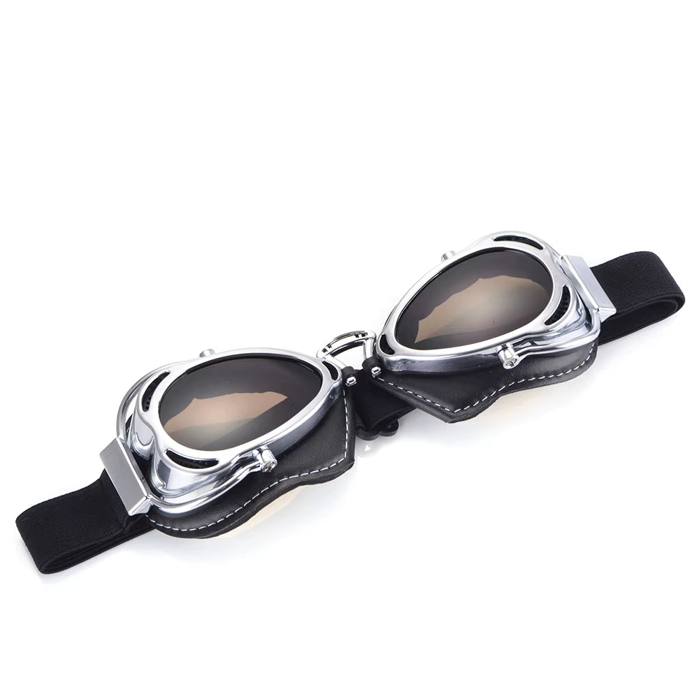 Motorcycle Vintage Old School Retro Goggles Helmet Glasses Sunglasses for Sport Racing off Road Pilot Cycling Eye Ware