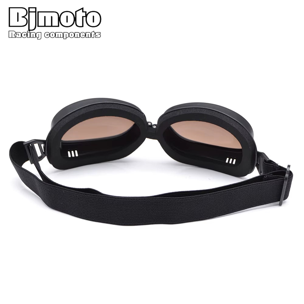 BJMOTO Motorcycle Glasses Goggles Helmet Pilot Scooter Retro Moto Outdoor Dirt Bike Riding Sunglasses Motocross Goggles Off-Road