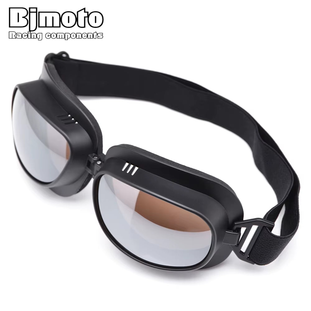 BJMOTO Motorcycle Glasses Goggles Helmet Pilot Scooter Retro Moto Outdoor Dirt Bike Riding Sunglasses Motocross Goggles Off-Road